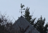 Weathercock and rooftop Celtic cross