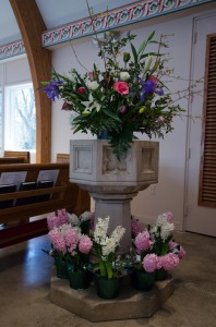 Baptismal Font at Easter, 2013