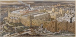 Reconstruction of Jerusalem and the Temple of Herod, by  James Tissot (1836–1902), from Wikimedia