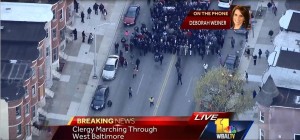 Clergy marching through West Baltimore