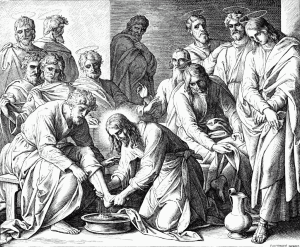 Jesus washes the disciples' feet