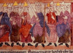 Anglo-Saxon king with his witan