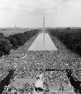 The view from the Lincoln Memorial toward the Washington Monument on August 28, 1963