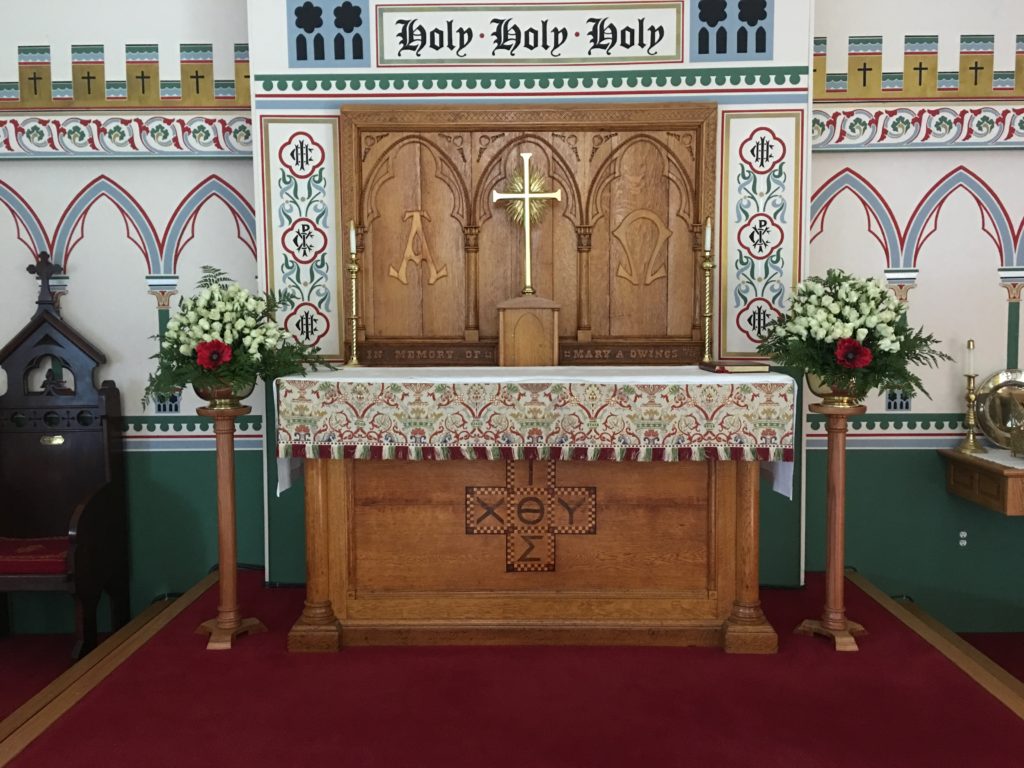 Altar Flowers, Remembrance Sunday, Trinity XXII, 2017