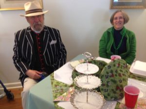 Charlotte Hawtin and her husband at Afternoon Tea, at the 2014 Garden Party